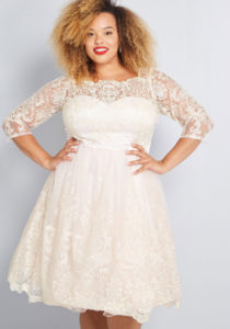 plus size short lace wedding dresses