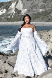 Bueaitufl bohemian plus size wedding gown