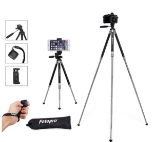 Bluetooth remote and tripod for bloggers