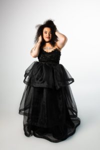 Black plus size wedding dress