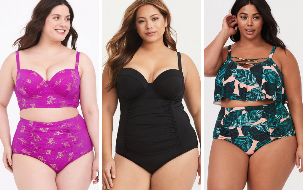 plus size swim with underwire