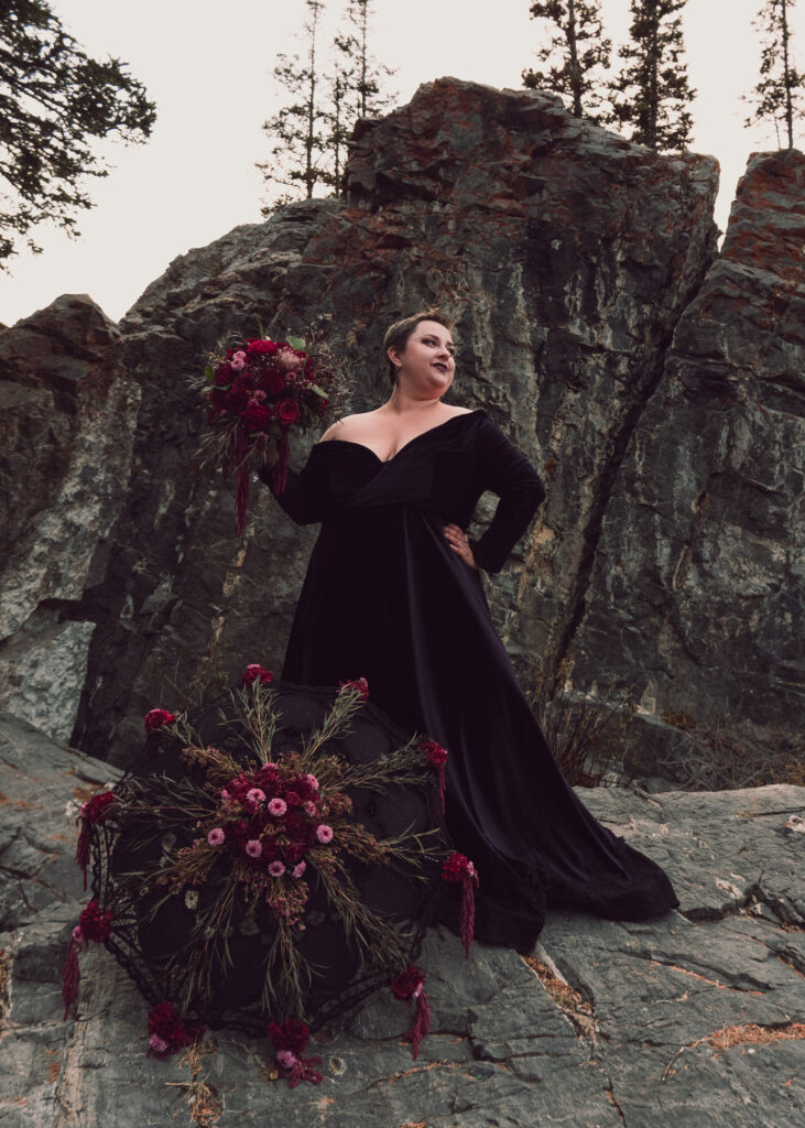 Black plus size wedding gown - hannah Caroline Couture