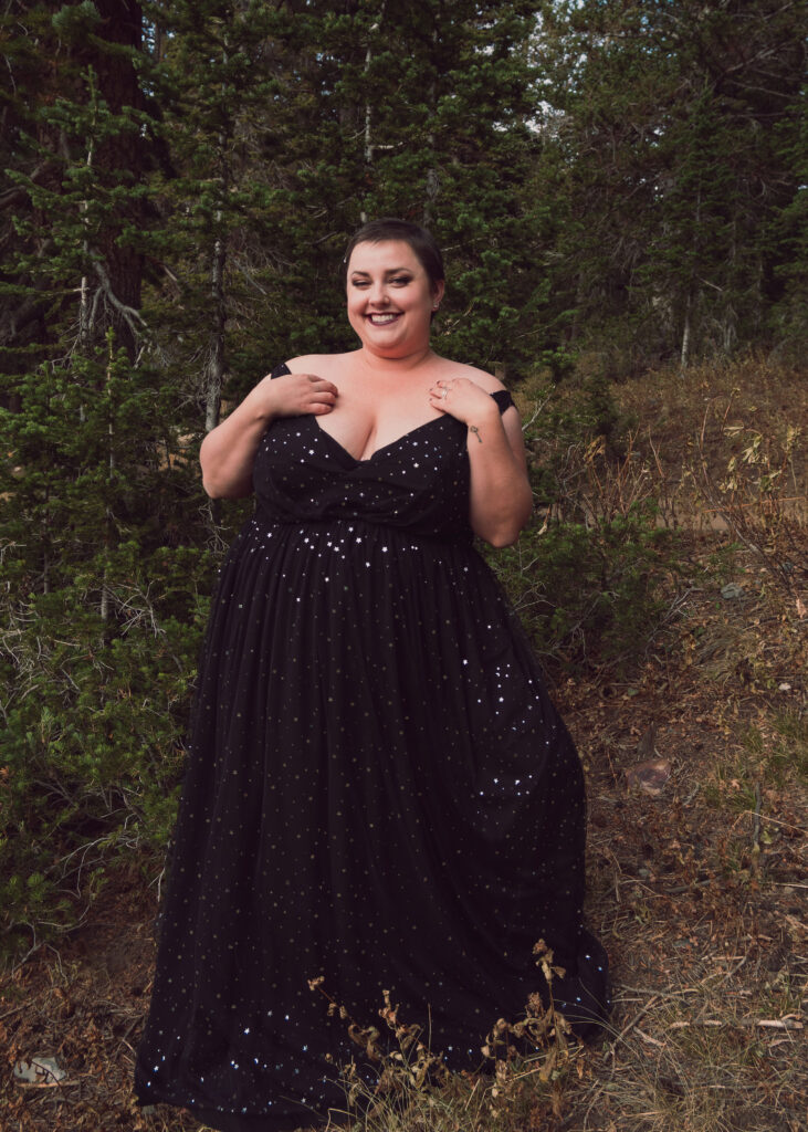 Black plus size wedding gown - hannah Caroline Couture