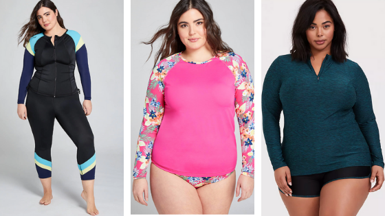 plus size rash guard bathing suit