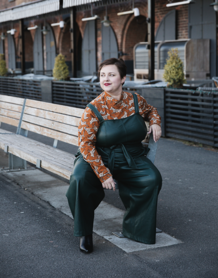 Plus Size Anthropologie Review Faux Leather Jumpsuit The Huntswoman