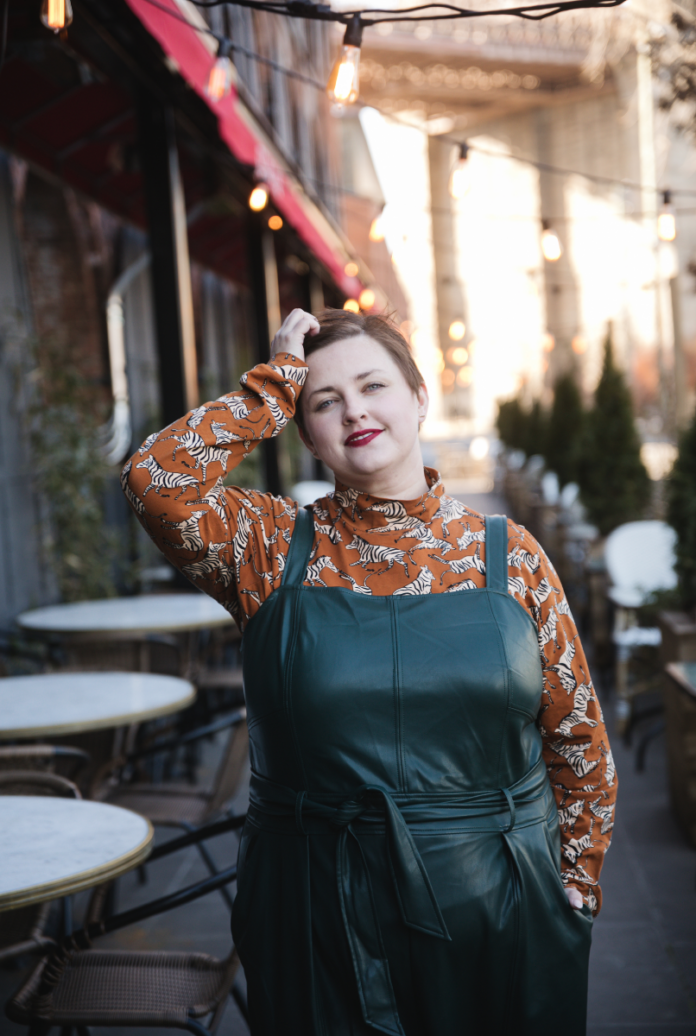 Plus Size Anthropologie Review Faux Leather Jumpsuit The Huntswoman