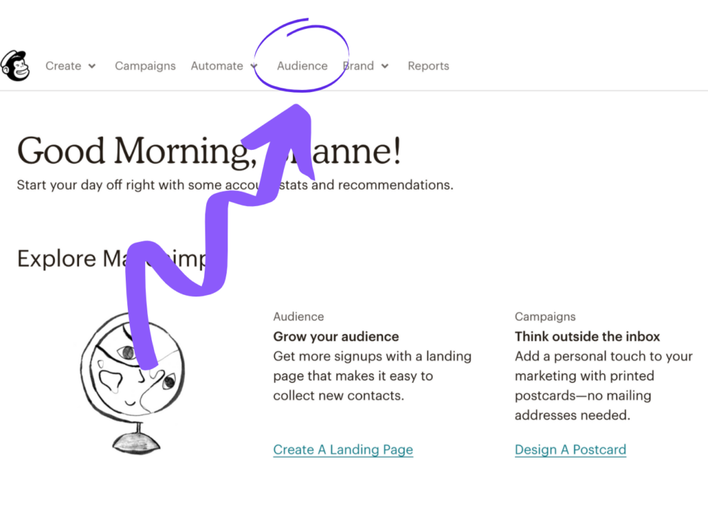 Setting up a newsletter link in MailChimp step 4