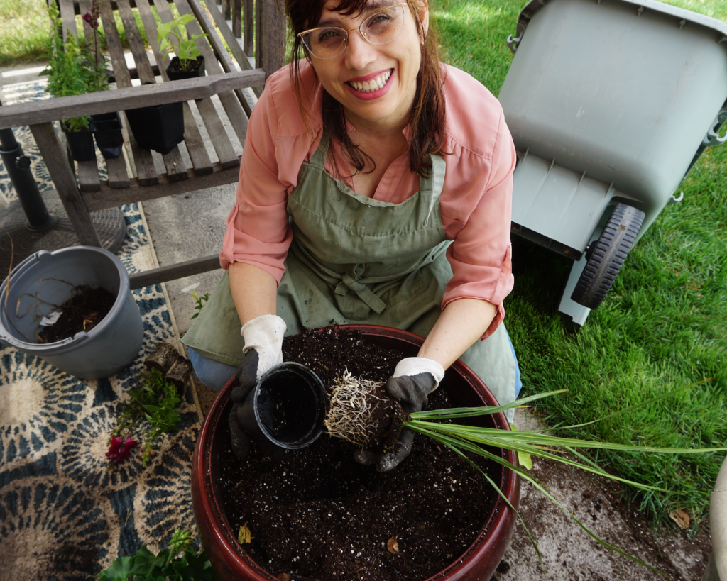 Planting flowers for Mother's Day