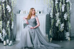 Gray wedding discount dress plus size