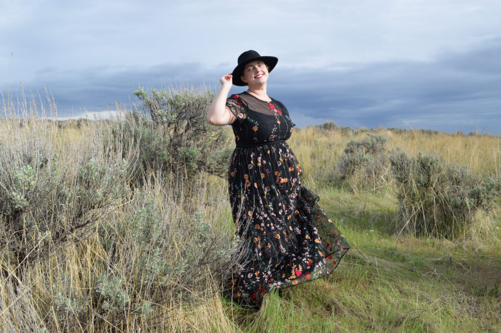 Black dress - Plus size long prairie dress Plus Size ML Monique Lhuillier Look Book