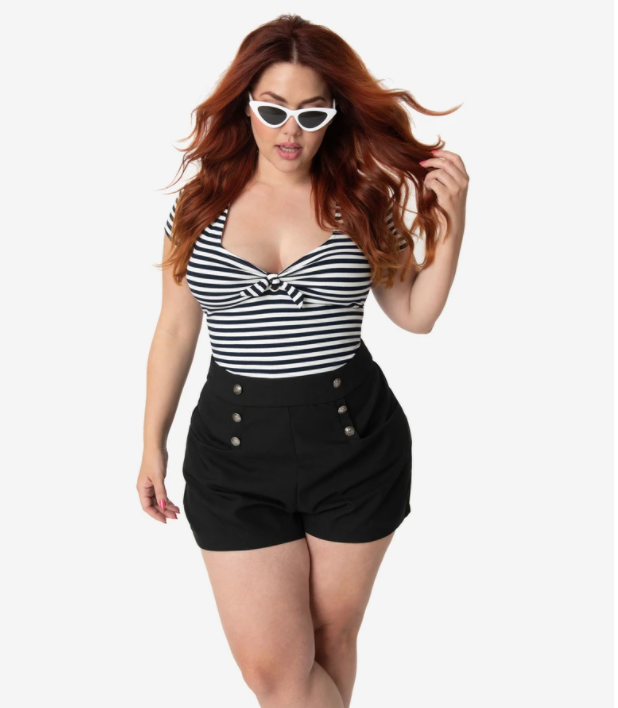 plus size high waisted shorts