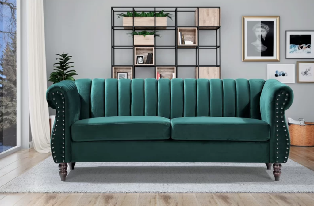 Tufted Emerald Green Couches 