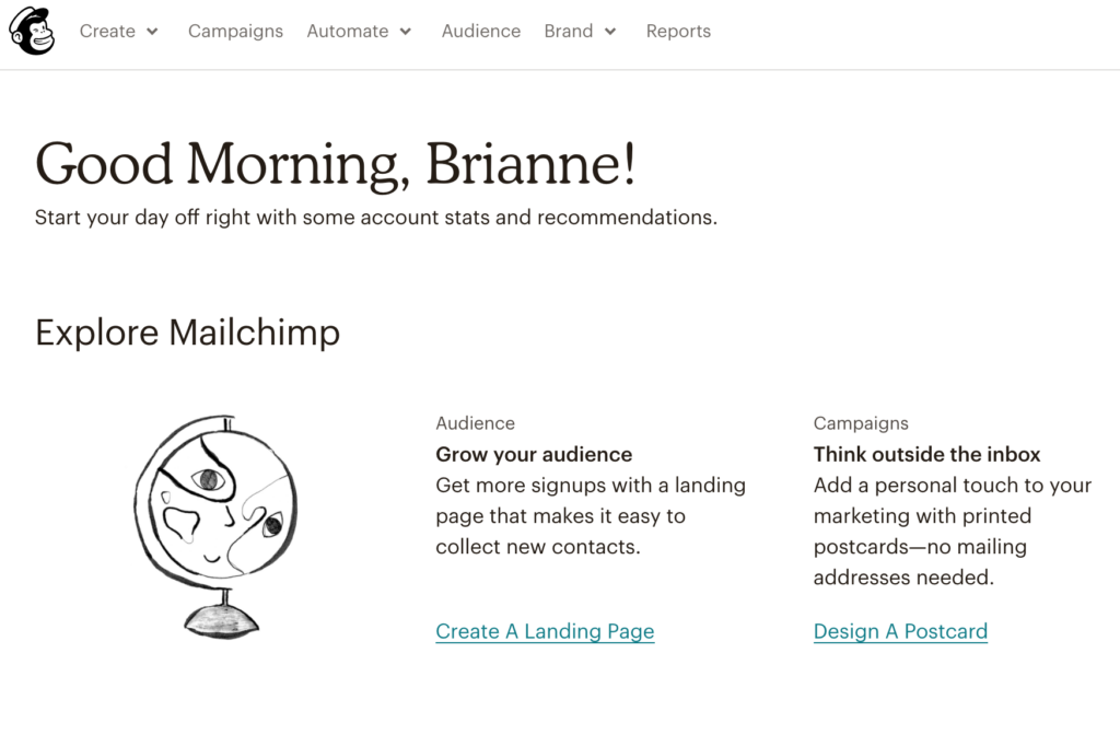 Setting up a newsletter link in MailChimp step 3