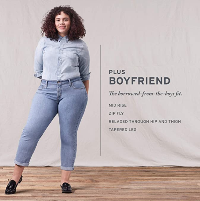 Amazon plus size boyfriend jeans