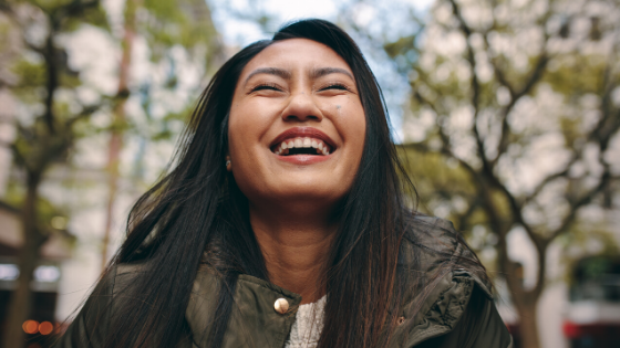 woman smiling