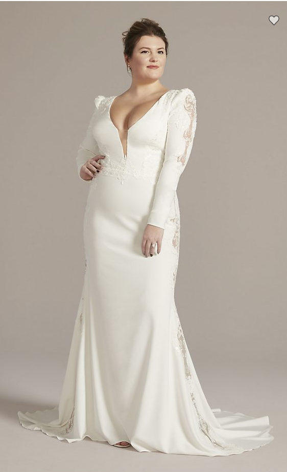 plus size wedding gown with strong shoulders