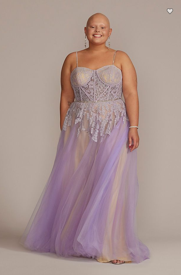 Light purple plus size unique wedding gown