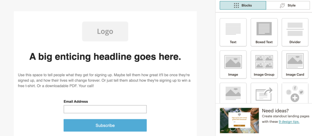 Setting up a newsletter link in MailChimp step 12