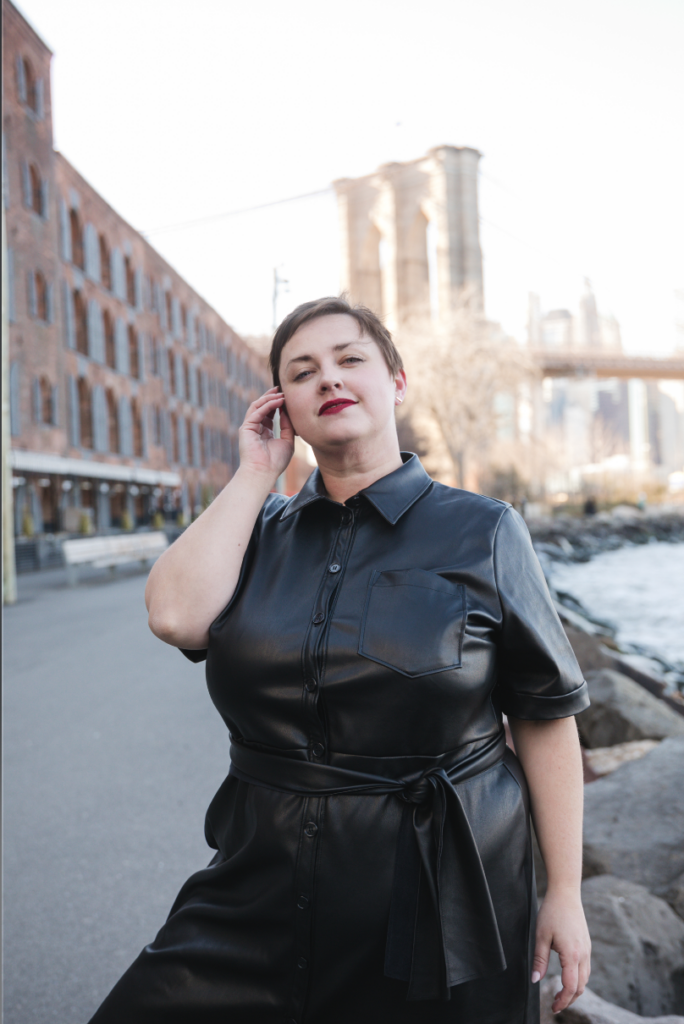 Plus size faux leather look book