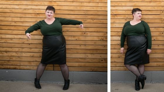 Plus size leather skirt dress sale