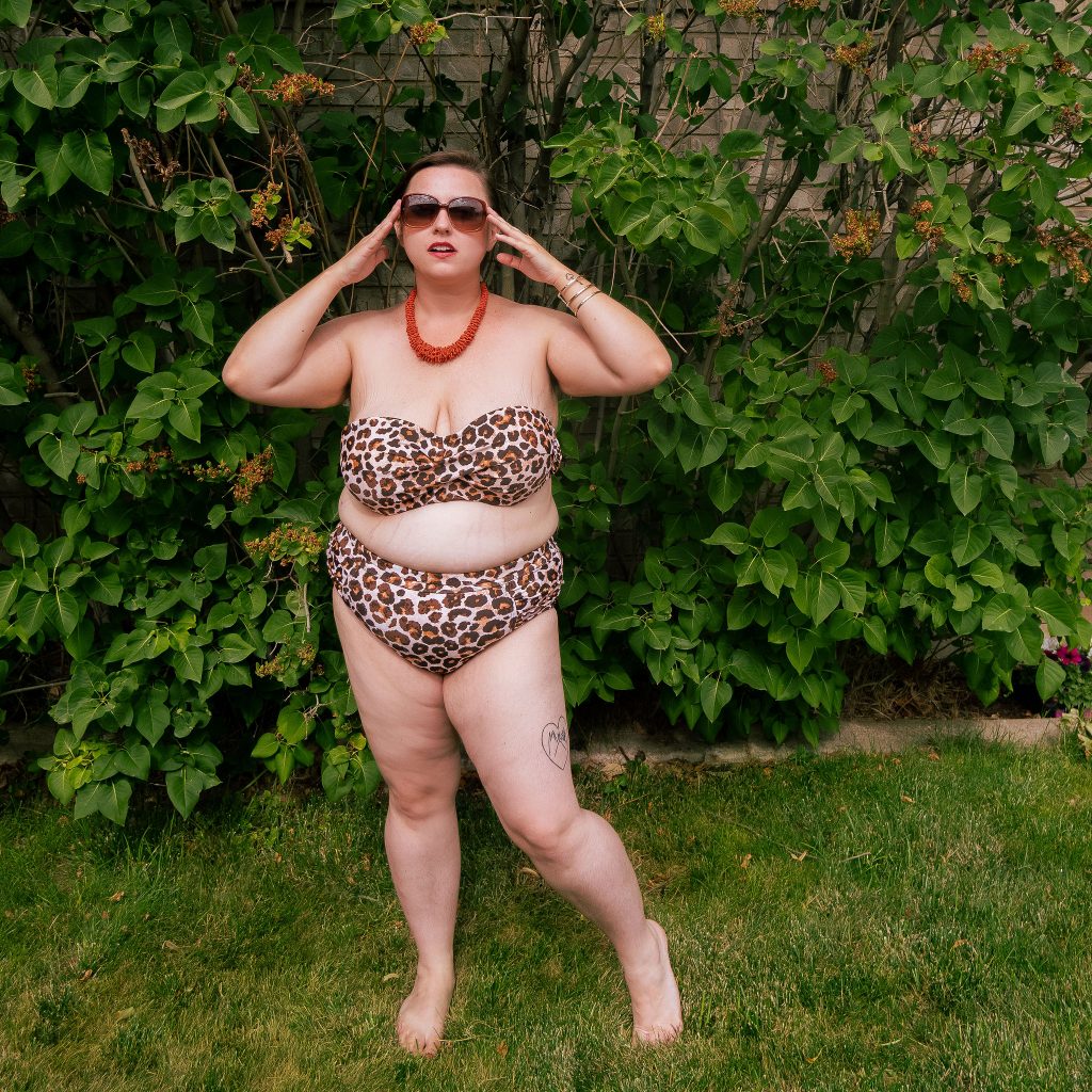 leopard print bikini curvy model