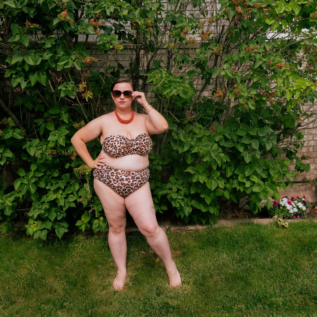 leopard print bikini curvy model