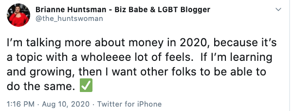 I’m talking more about money in 2020, because it’s a topic with a wholeeee lot of feels.  If I’m learning and growing, then I want other folks to be able to do the same. 