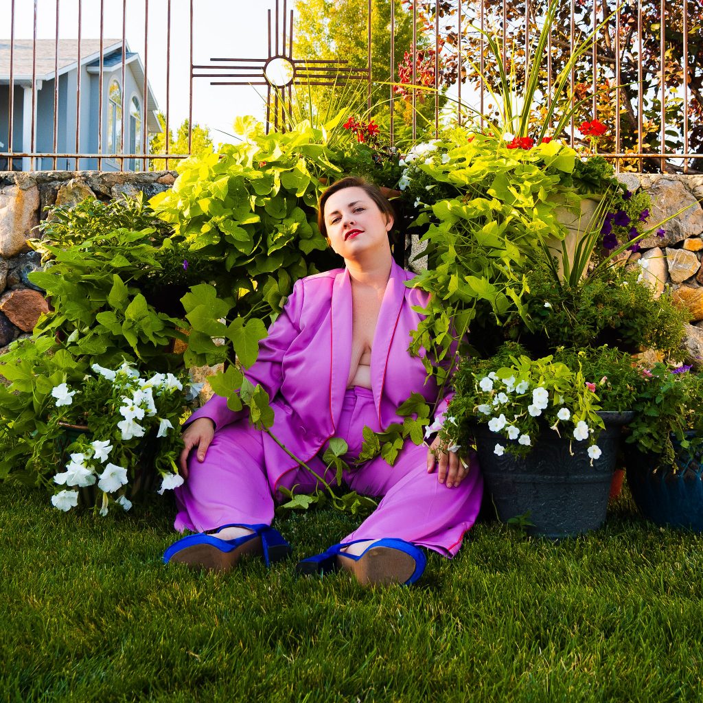 Secondhand September Plus Size Resale Photoshoot in Utah - LAvender Business Suit.jpg
