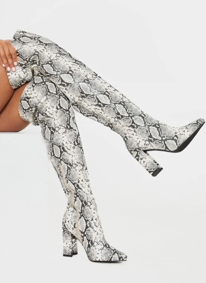 plus size snakeskin boots