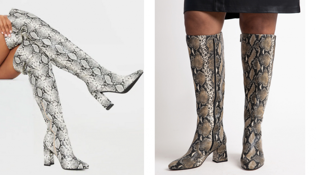 snakeskin boots wide width