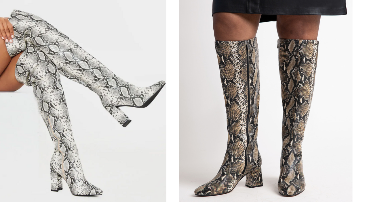 wide snakeskin boots