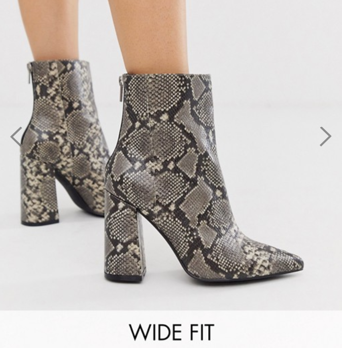 wide width snakeskin boots