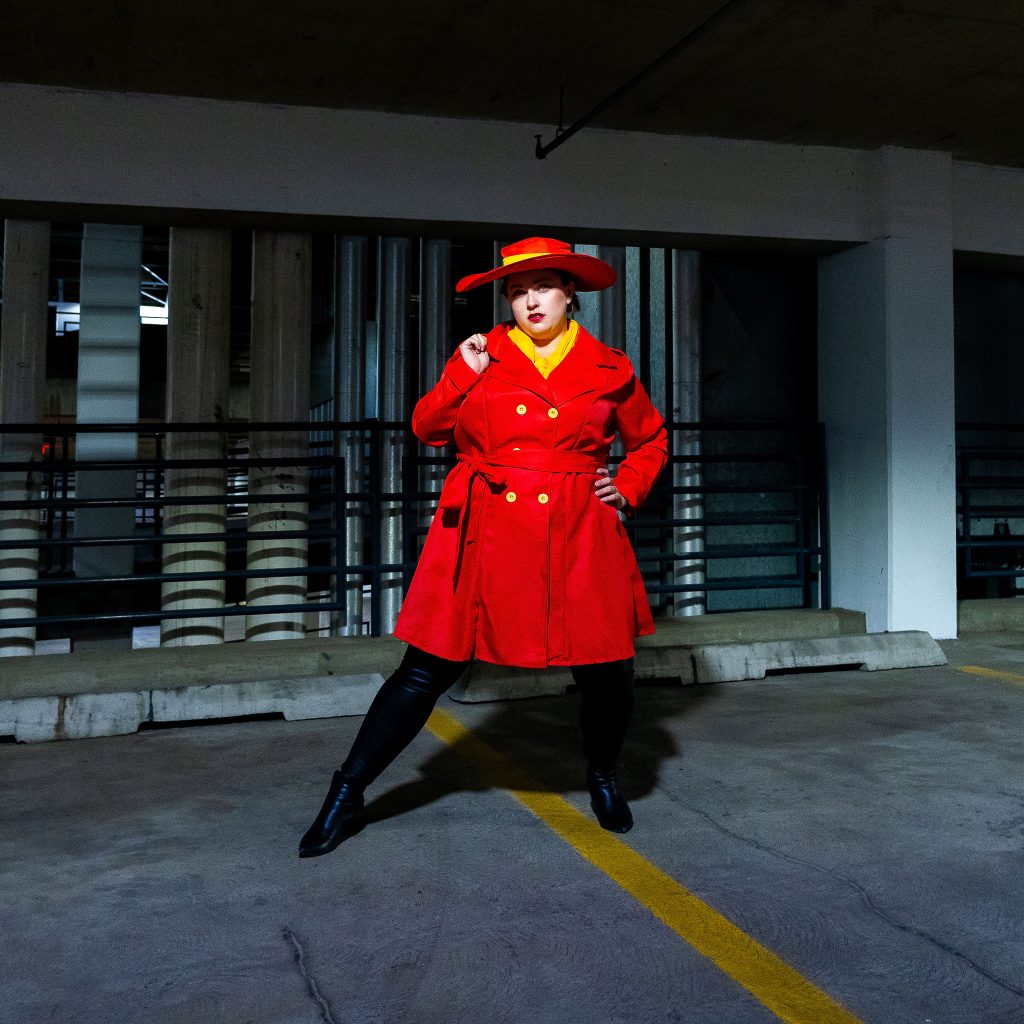 Plus Size Carmen San Diego Costume - Red trench coat with hat