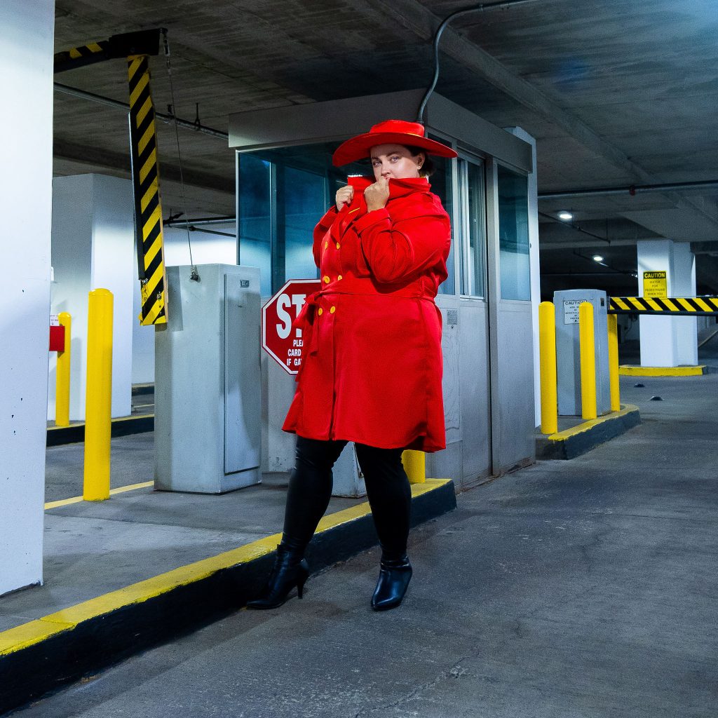 Plus Size Carmen San Diego Costume - Red trench coat with hat