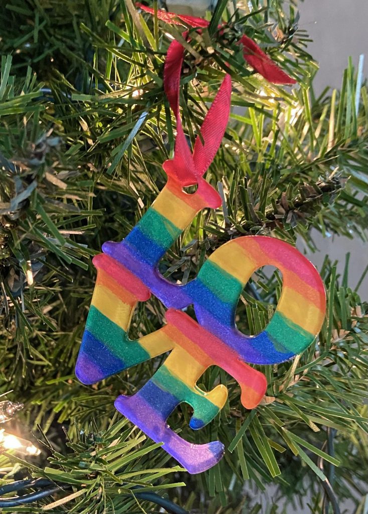 gay pride rainbow christmas tree