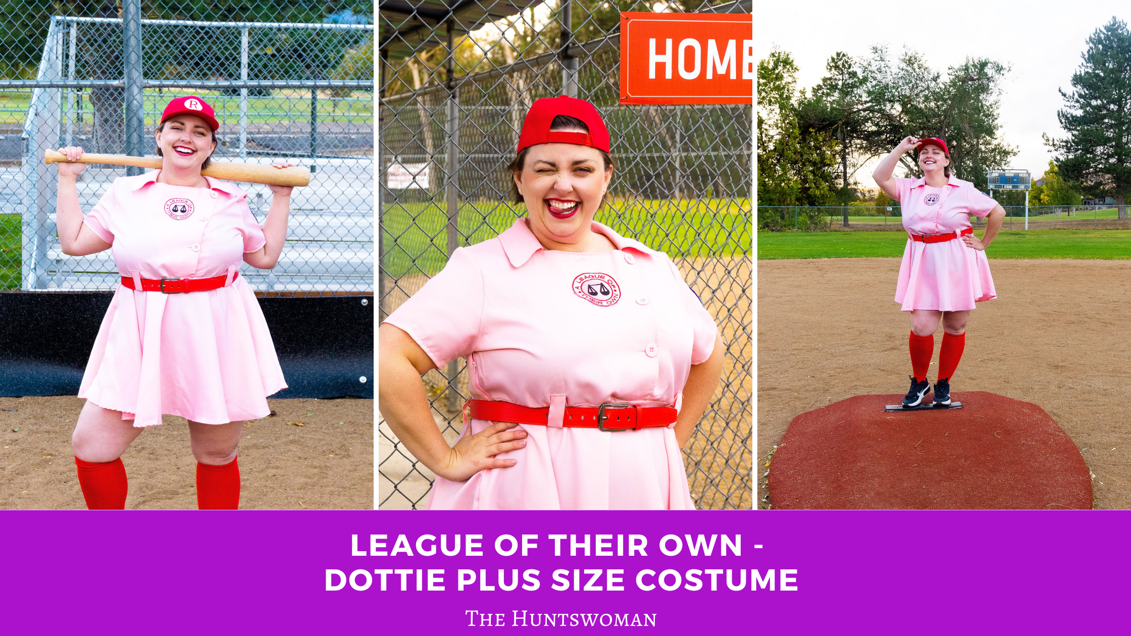 Women's A League of Their Own Dottie Costume | baseball costume | Adult | Womens | Pink/Red | XS | FUN Costumes