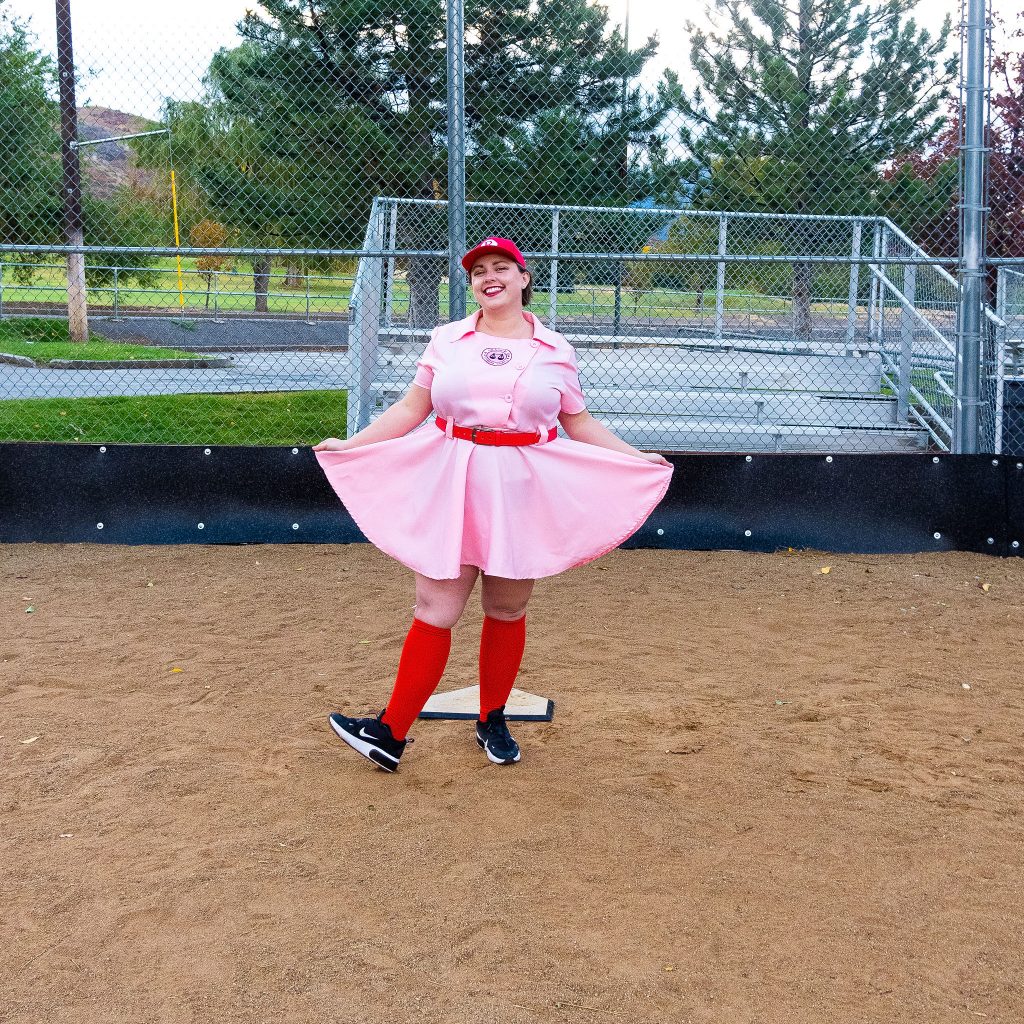 Fun Costumes Girl's Child A League of Their Own Dottie Costume, Pink, XL