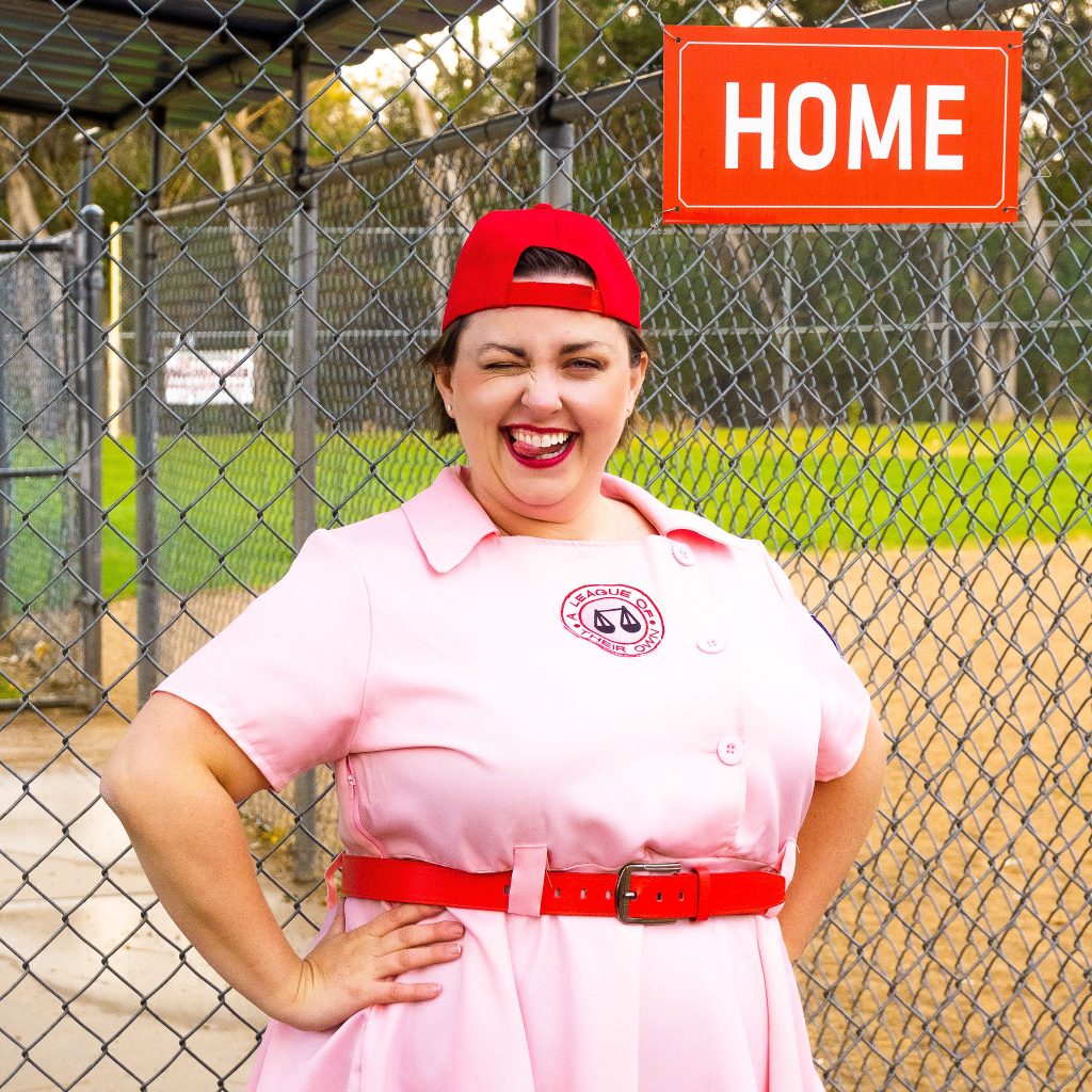 A League of Their Own Rockford Peaches Cosplay Baseball Hat Red Color