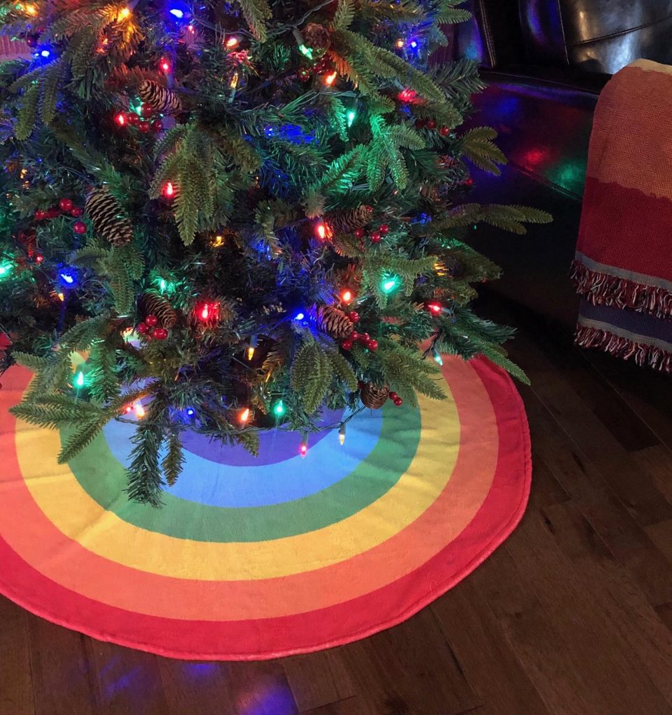 rainbow gay pride flag christmas trees