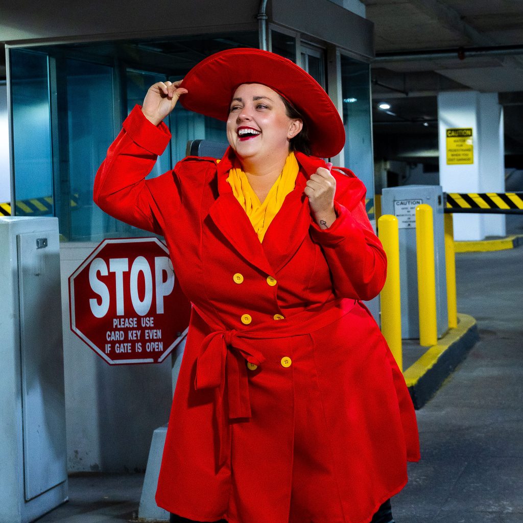 Plus Size Carmen San Diego Costume - Red trench coat with hat