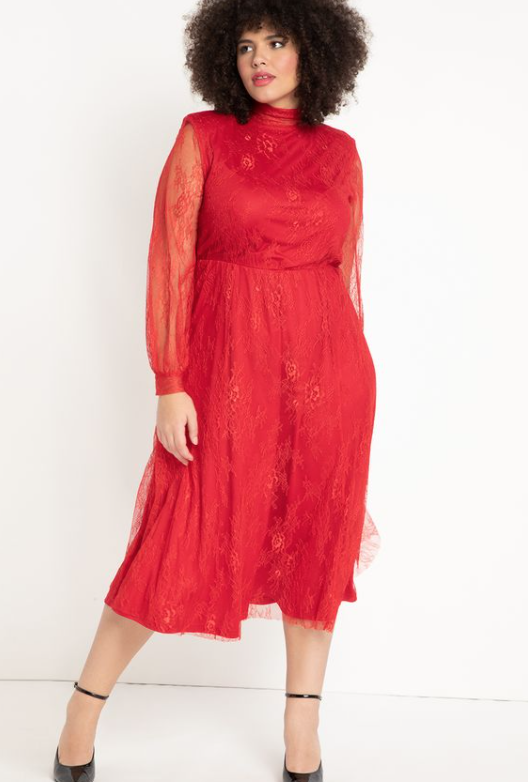 red dress plus size outfit for Valentine's Day