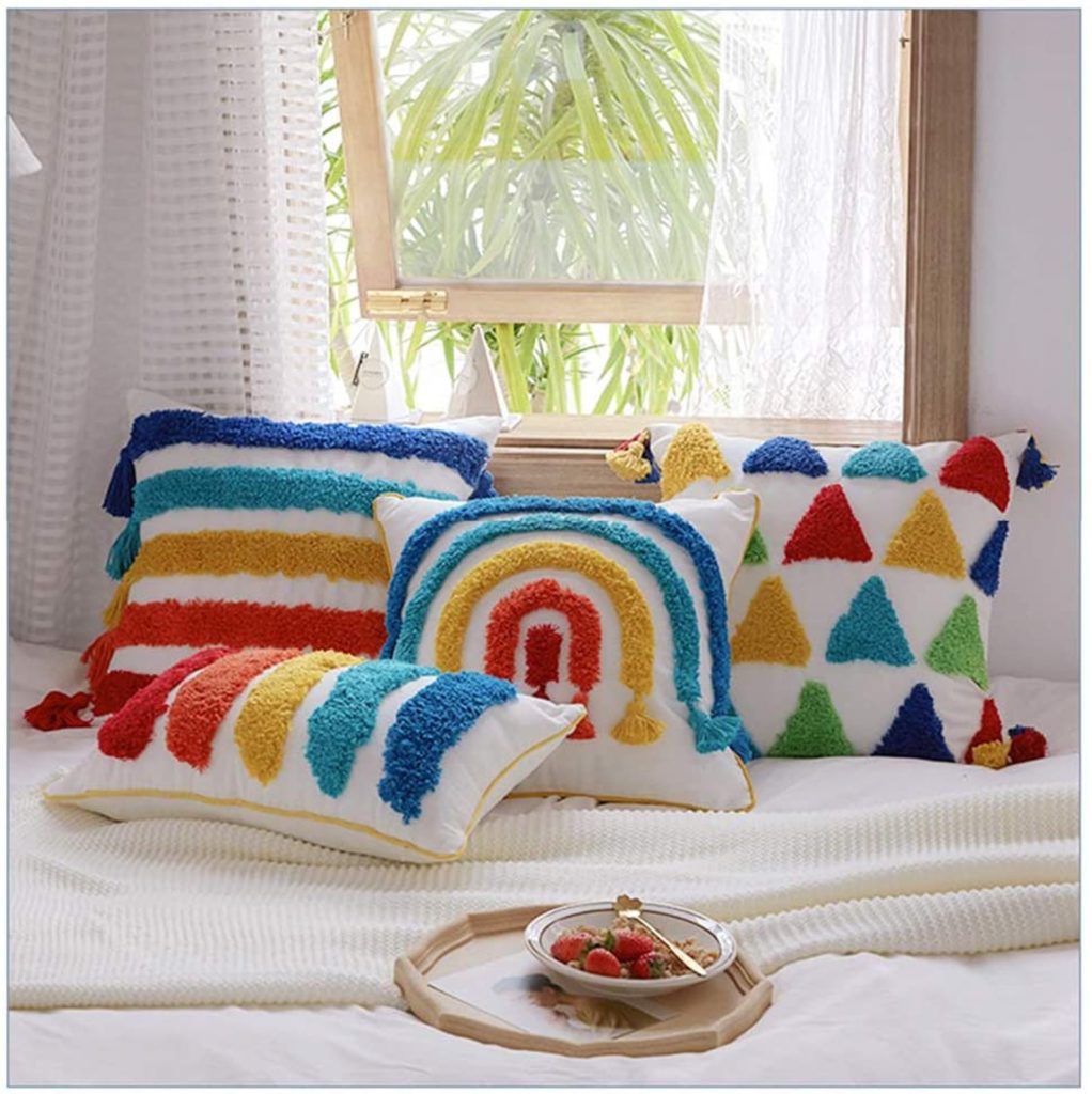 lgbt room decor rainbow pillows