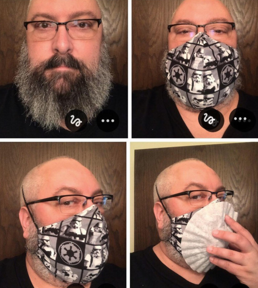 XL face mask for men with beards