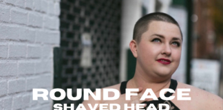 round face shaved head photos