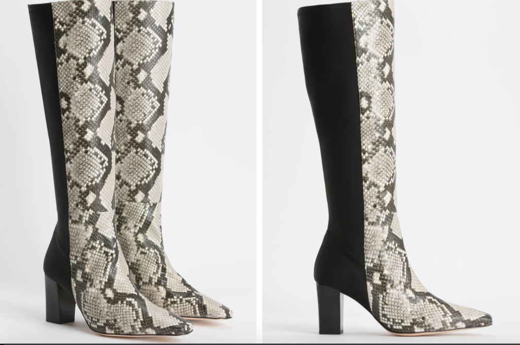 wide width faux snakeskin boots