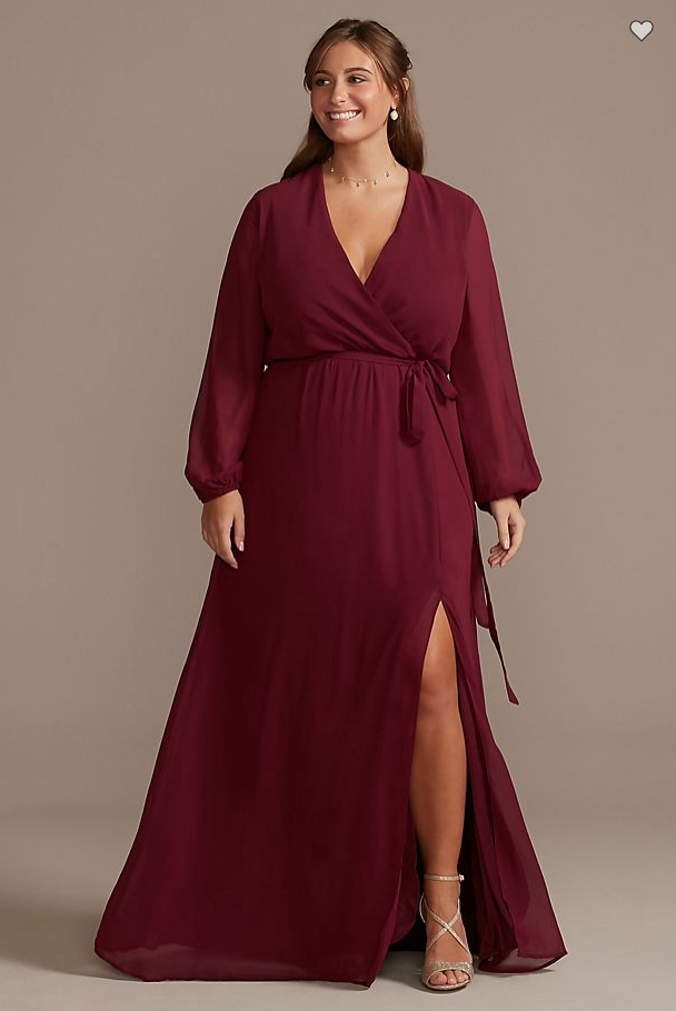 Plus Size Bridesmaids Dress in burgundy