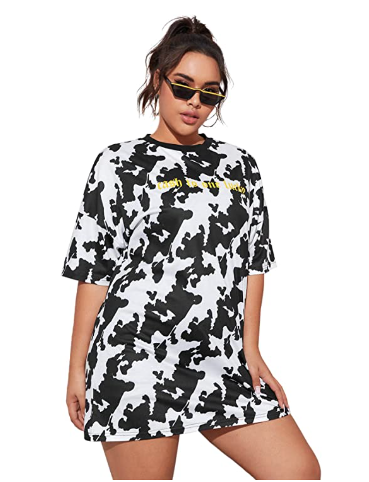 plus size cow print shirt