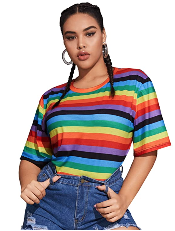plus size rainbow pride outfit