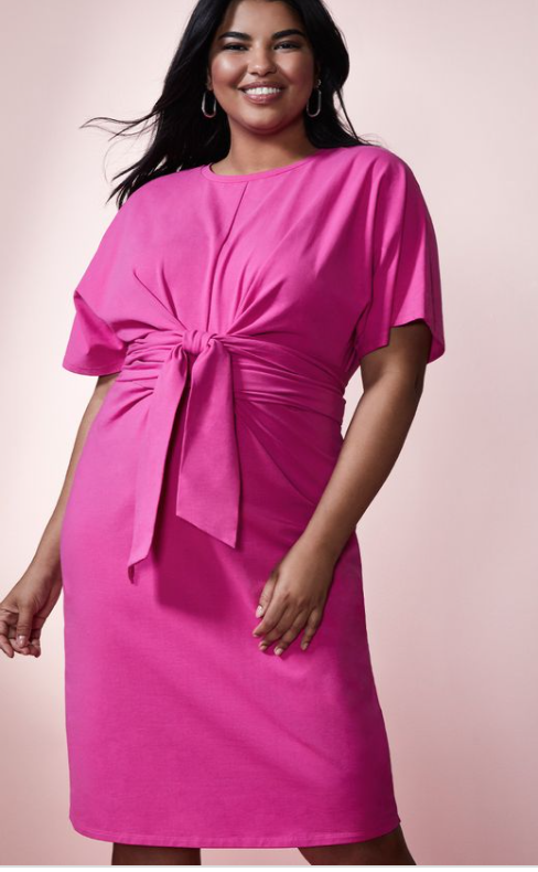 plus size business casual dress colorful in pink