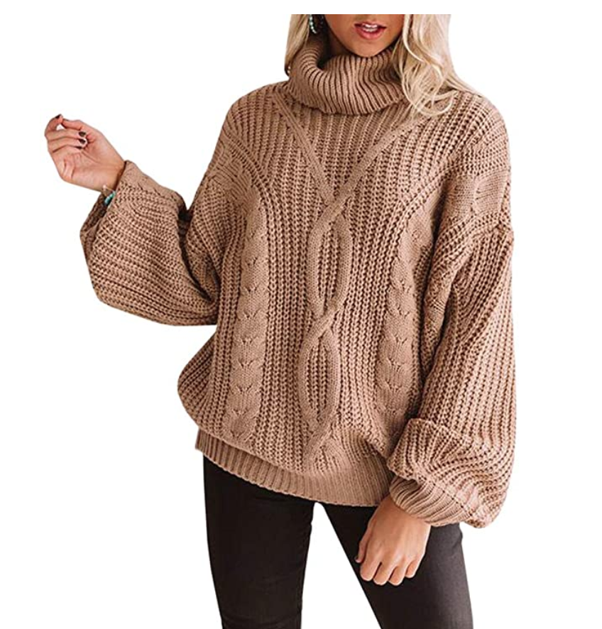 Plus size dark academia outfit idea cableknit sweater